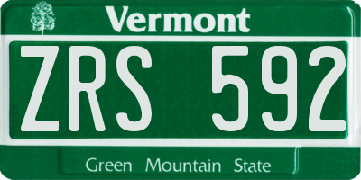 VT license plate ZRS592