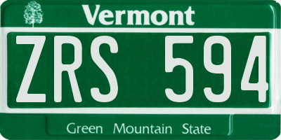 VT license plate ZRS594