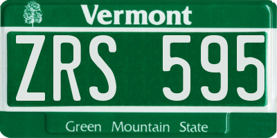 VT license plate ZRS595