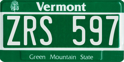 VT license plate ZRS597