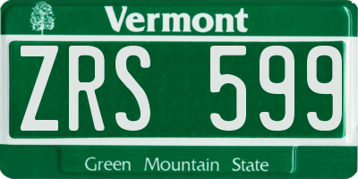 VT license plate ZRS599