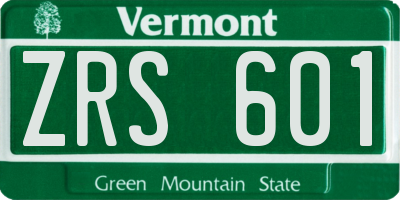 VT license plate ZRS601