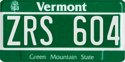 VT license plate ZRS604