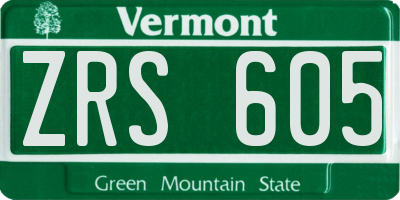 VT license plate ZRS605