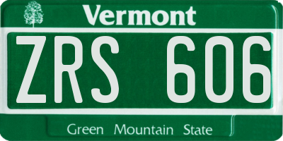 VT license plate ZRS606