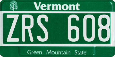 VT license plate ZRS608