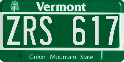 VT license plate ZRS617