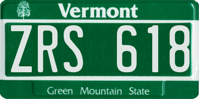 VT license plate ZRS618