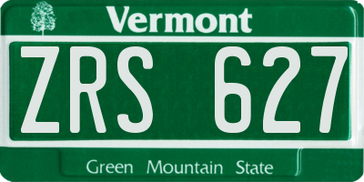 VT license plate ZRS627