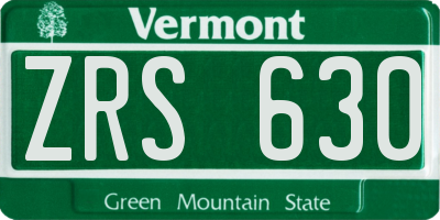 VT license plate ZRS630