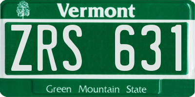 VT license plate ZRS631