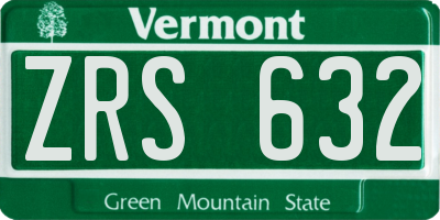 VT license plate ZRS632