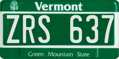 VT license plate ZRS637
