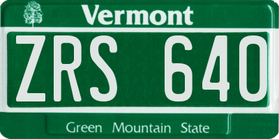 VT license plate ZRS640