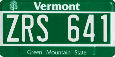 VT license plate ZRS641