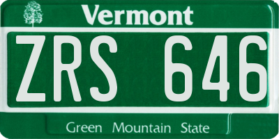 VT license plate ZRS646