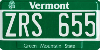 VT license plate ZRS655