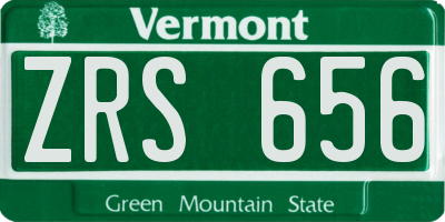 VT license plate ZRS656