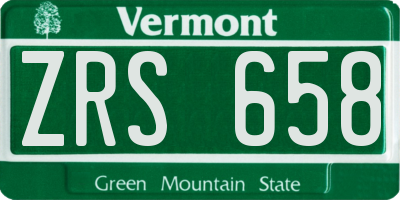 VT license plate ZRS658