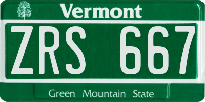 VT license plate ZRS667