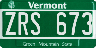 VT license plate ZRS673