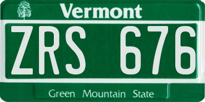 VT license plate ZRS676