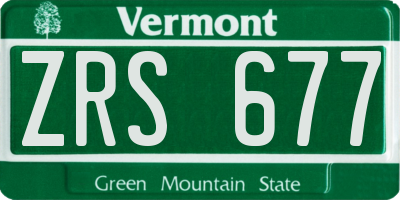 VT license plate ZRS677