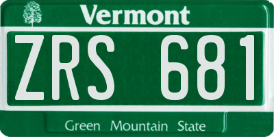 VT license plate ZRS681