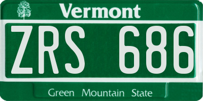 VT license plate ZRS686