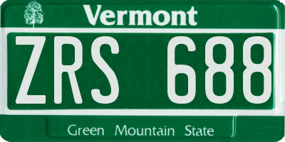 VT license plate ZRS688