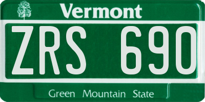 VT license plate ZRS690