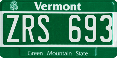 VT license plate ZRS693