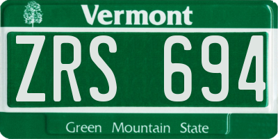 VT license plate ZRS694