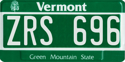 VT license plate ZRS696
