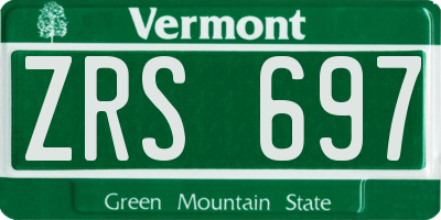 VT license plate ZRS697
