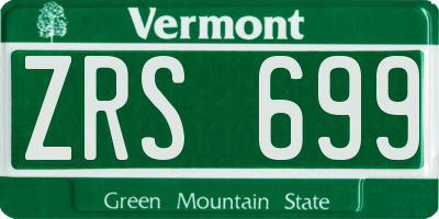VT license plate ZRS699