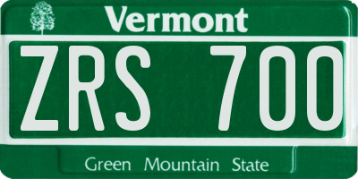 VT license plate ZRS700