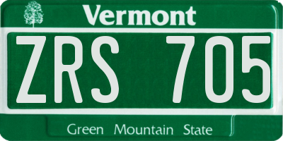 VT license plate ZRS705