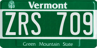 VT license plate ZRS709