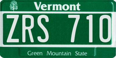 VT license plate ZRS710