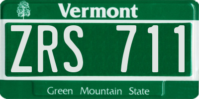 VT license plate ZRS711