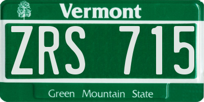 VT license plate ZRS715