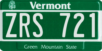 VT license plate ZRS721