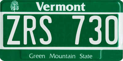 VT license plate ZRS730