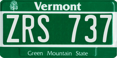 VT license plate ZRS737