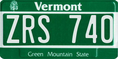 VT license plate ZRS740