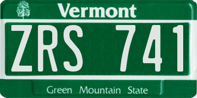 VT license plate ZRS741