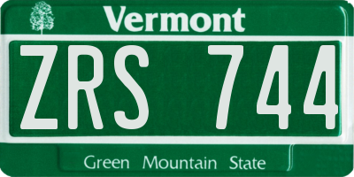 VT license plate ZRS744