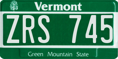 VT license plate ZRS745