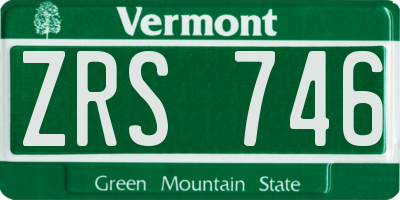 VT license plate ZRS746